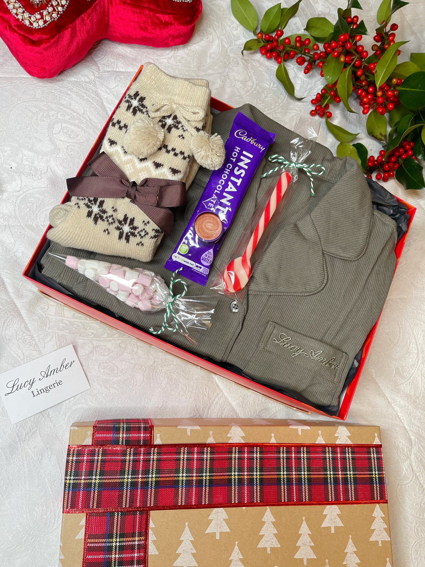 Christmas Eve / Christmas Morning Gift Box, Khaki Green Thea