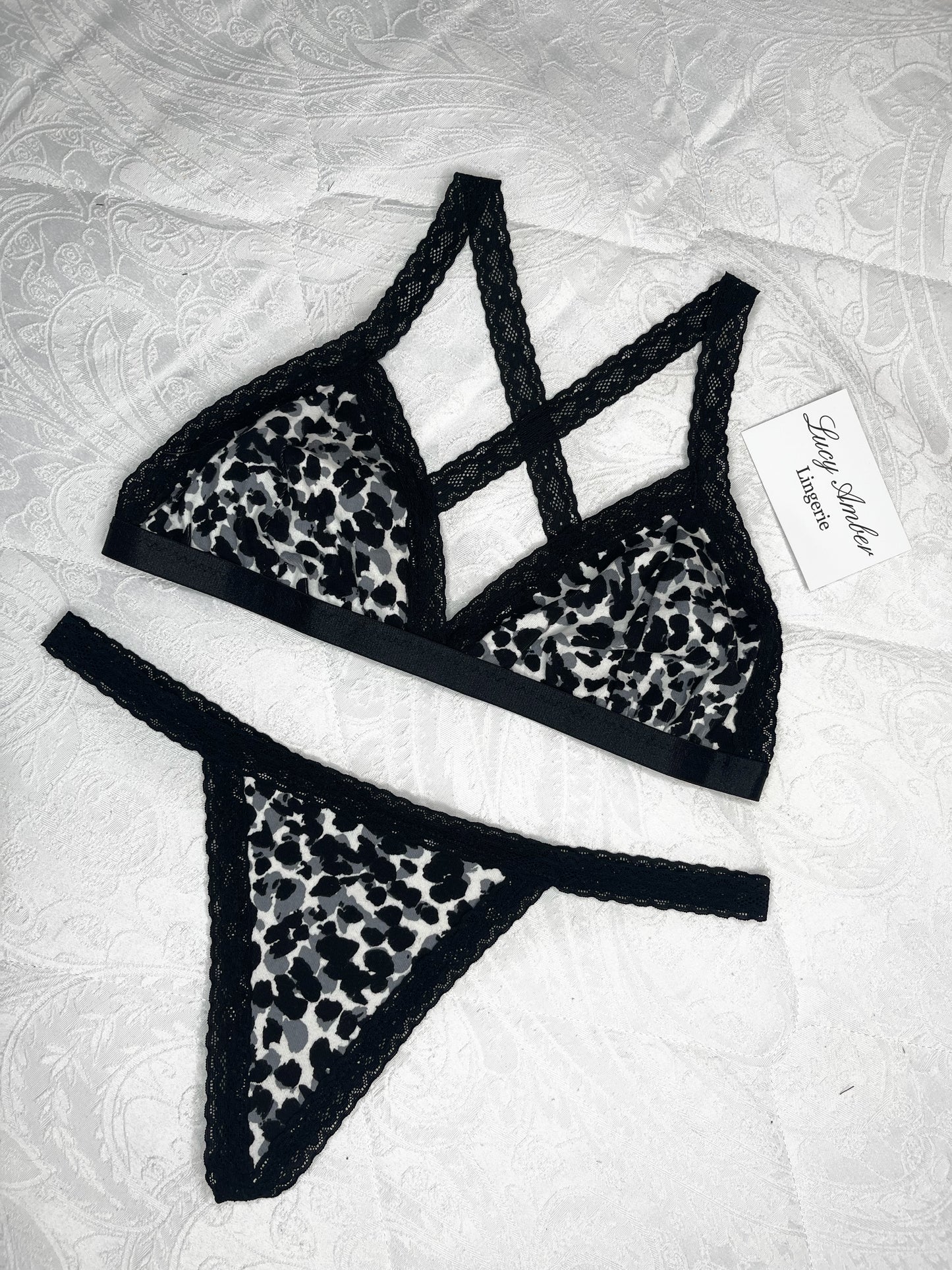 Animal Print Jersey Lingerie Set