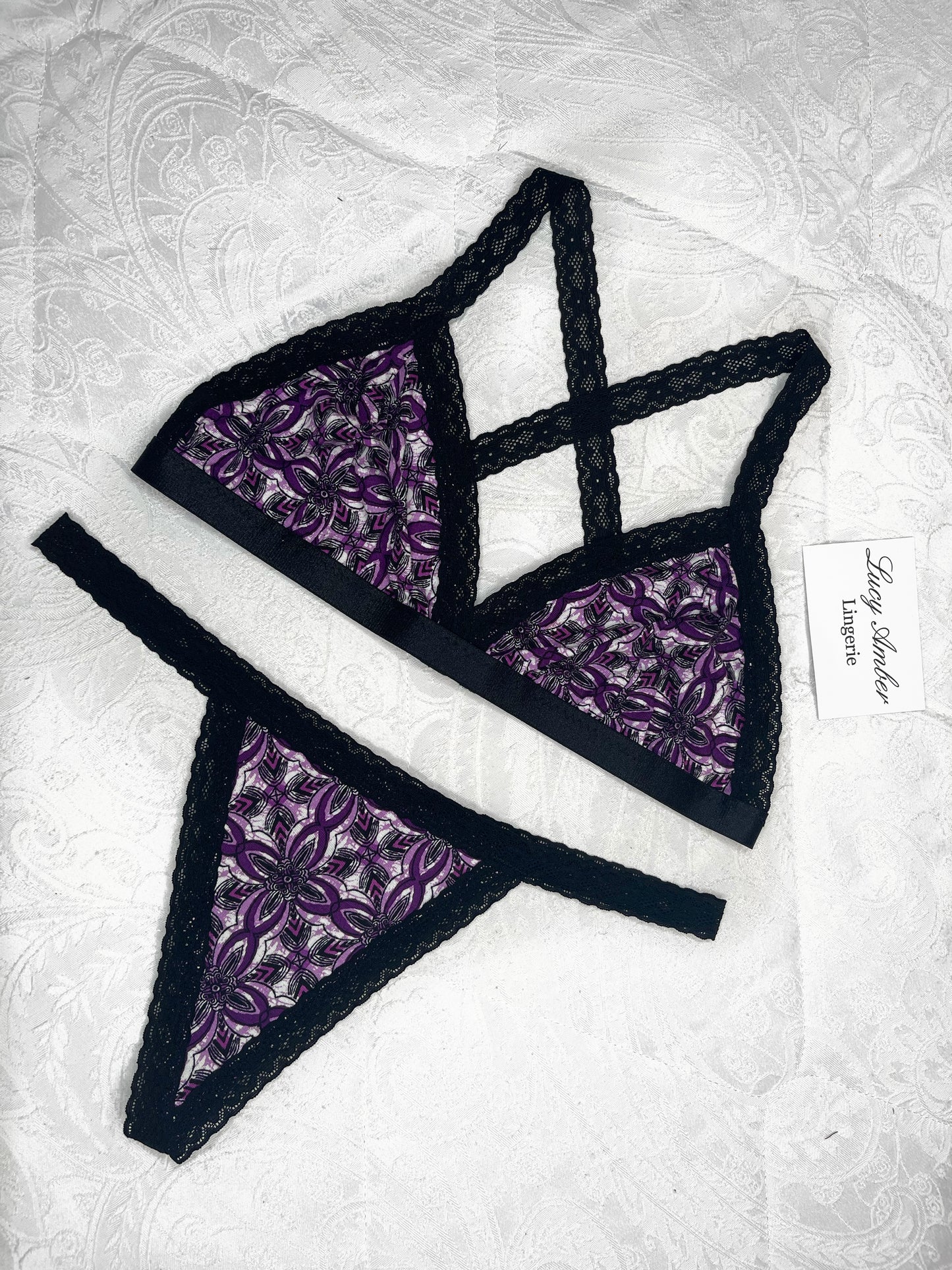 Purple Jersey Lingerie Set