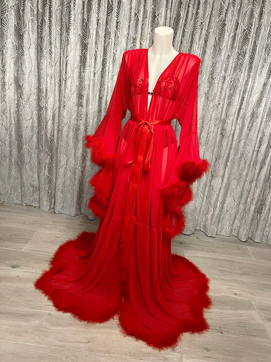 Red Hollywood vintage style robe