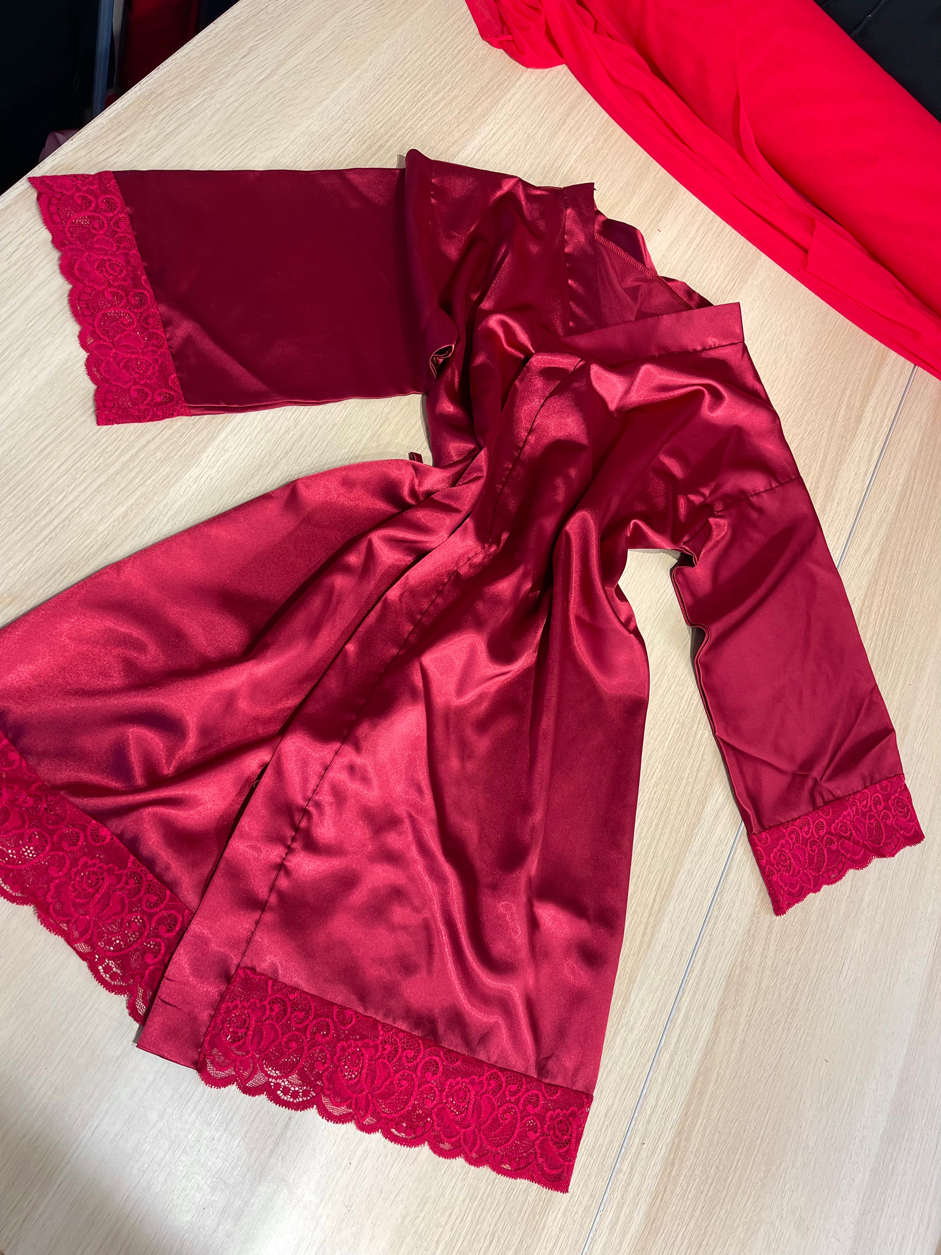 Red Lace Robe Size S – Lucy Amber Lingerie