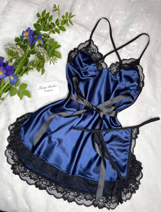 Sapphire Babydoll and Thong Set