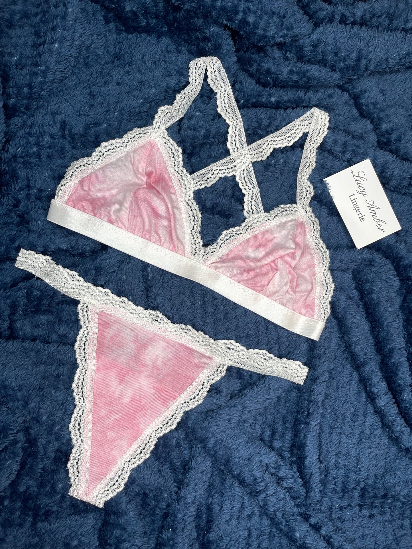 Pink Tye Dye Jersey Lingerie Set